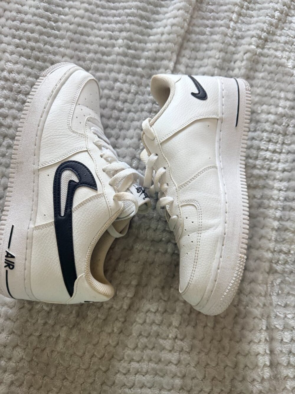 y2k Nike Air Force 1 Low White black Sneakers with new laces - Picture 12 of 16